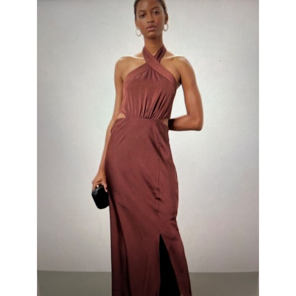 NWT MINKPINK BLOWOUT Finlay Midi Dress in Clay Xize L MSRP $169